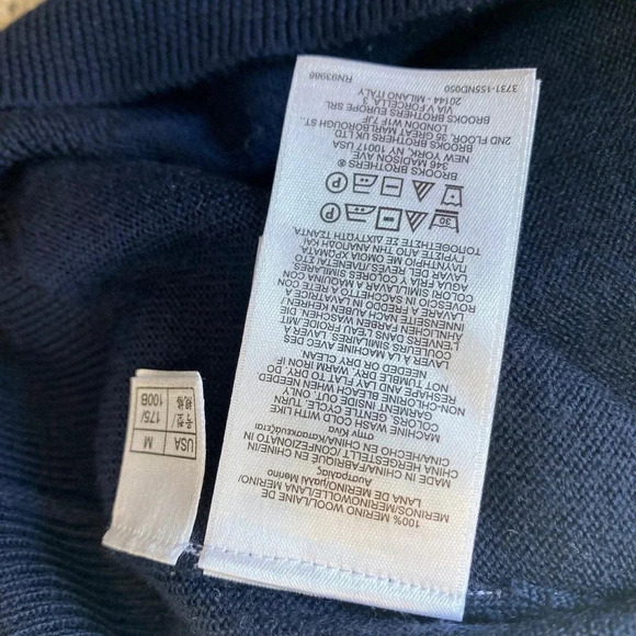 Brooks Brothers 100% Extra Fine Merino Wool 1/4 Zip Sweater Unisex Adult Size M - Picture 5 of 6